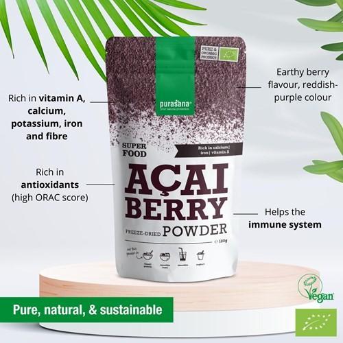 Immagine prodotto Purasana Bacche di Acai in polvere (100g) (Acai, 1 pz., 100 g)