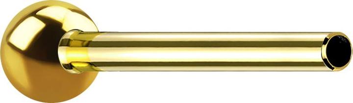 Star Piercing Micro Threadless Barbell-Stab vergoldet mit Kugel (ohne Messing, Titan G23)