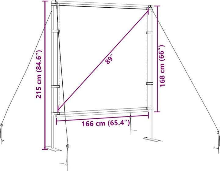 Immagine prodotto VidaXL Schermo per proiettore con supporto Schermo per proiezione 1:1 da 89 pollici (89", 1:1)