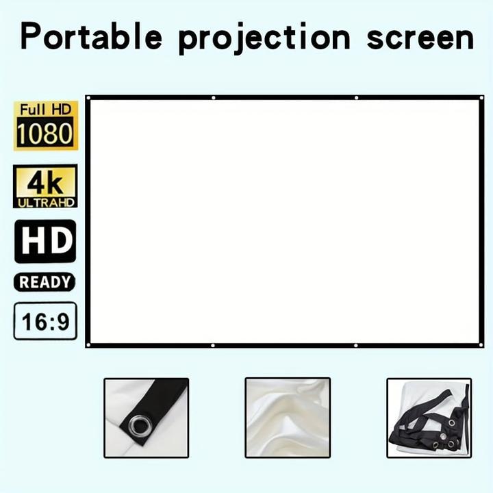 Produktbild PhoneLook Doppelseitige 16:9 Projektionsleinwand mit pflegeleichtem, bügelbarem Stoff (120 Zoll, 305 cm) (120", 16:9)