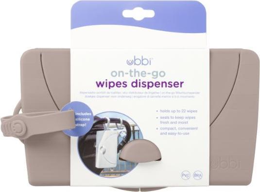 Actual product image Ubbi Feuchttuchspender on-the-go taupe