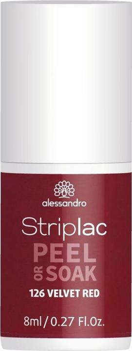 Image du produit Alessandro Striplac Peel or Soak (126 Velours Rouge, Vernis semi-permanent)