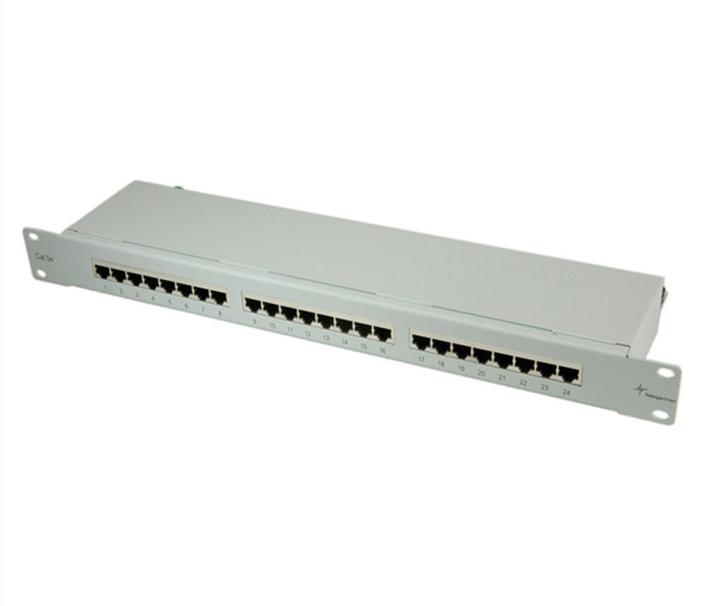 Immagine prodotto Telegärtner TELEGAERTNER Patchpanel Cat5e 24Port RJ45 1HE 48,3cm 48,30cm (19") grigio chiaro (26.11.0523)