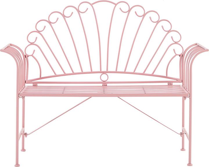 Productafbeelding Beliani Balkonset roze metalen bank met bijzettafel CAVINIA (125 cm)