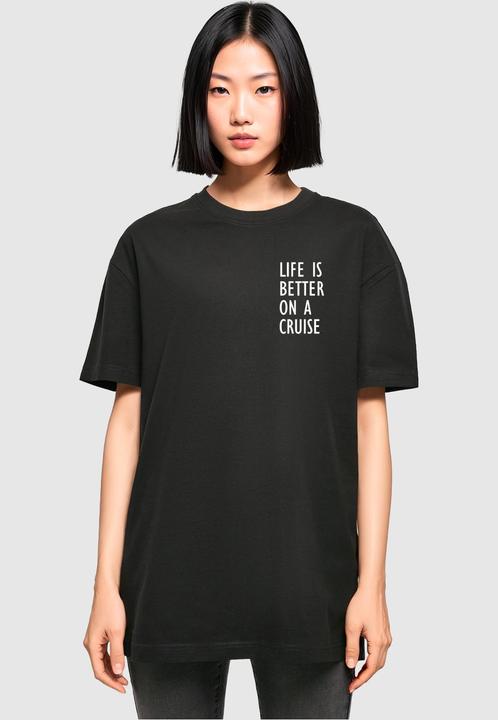 Immagine prodotto Merchcode Maglietta da donna Life Is Better Oversized Boyfriend Tee - 119547 (4XL)