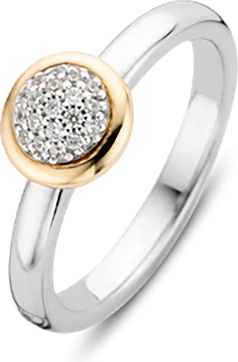 Actual product image Ti Sento Milano Ring with zirconia bicolour gold plated 12102ZY (54, 925 Silver)