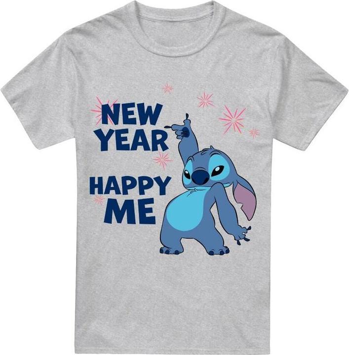 Actual product image Lilo & Stitch Mens New Year, Happy Me T-Shirt (M)