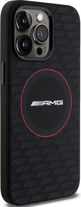 Actual product image Mercedes AMG AMHMP15L23SMRK iPhone 15 Pro 6.1" czarny/black hardcase Silicone Carbon Pattern MagSafe (Apple iPhone 15 Pro)