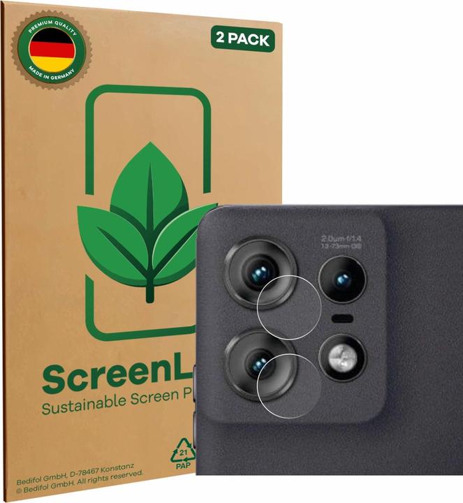 Image du produit ScreenLeaf Film de protection d'écran, Protection d'écran Écologique, Clear, Anti-Rayures (2 pièce(s), Motorola Edge 50 Pro)