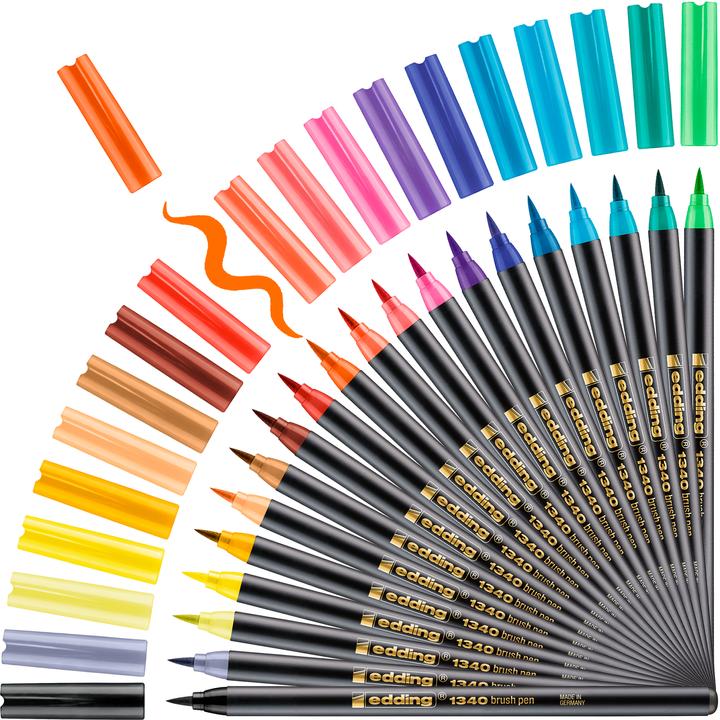 Actual product image Edding Pisak with E-1340 brush tip, 1-3 mm, 20 pcs, colour mix (Multinational, 20 x)