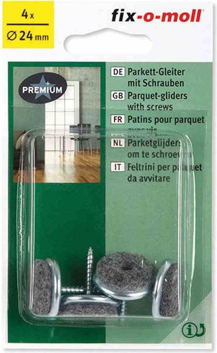 Actual product image Fix-o-moll Parquet glides with screw (Felt blanc, 4 Piece)