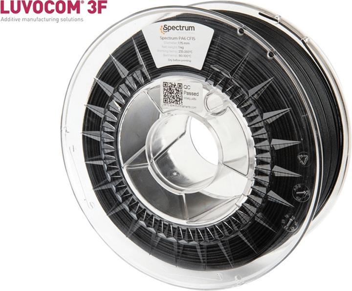 Image du produit Filament PA Nylon PA6 CF15 carbon 0.5kg 1.75mm (1.75 mm, 750 g, Noir)