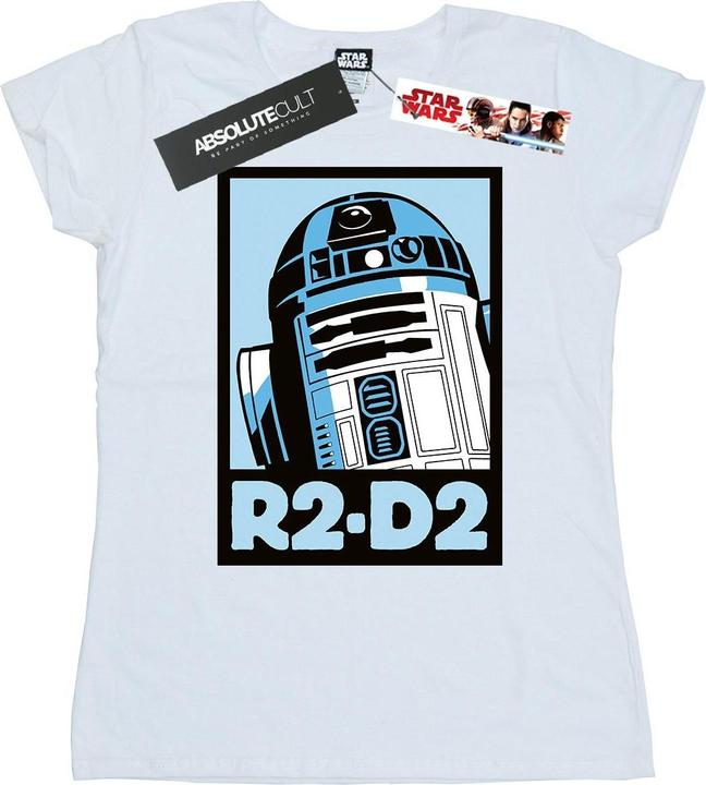 Actual product image Star Wars Womens/Ladies R2-D2 Poster Cotton T-Shirt (XXL)