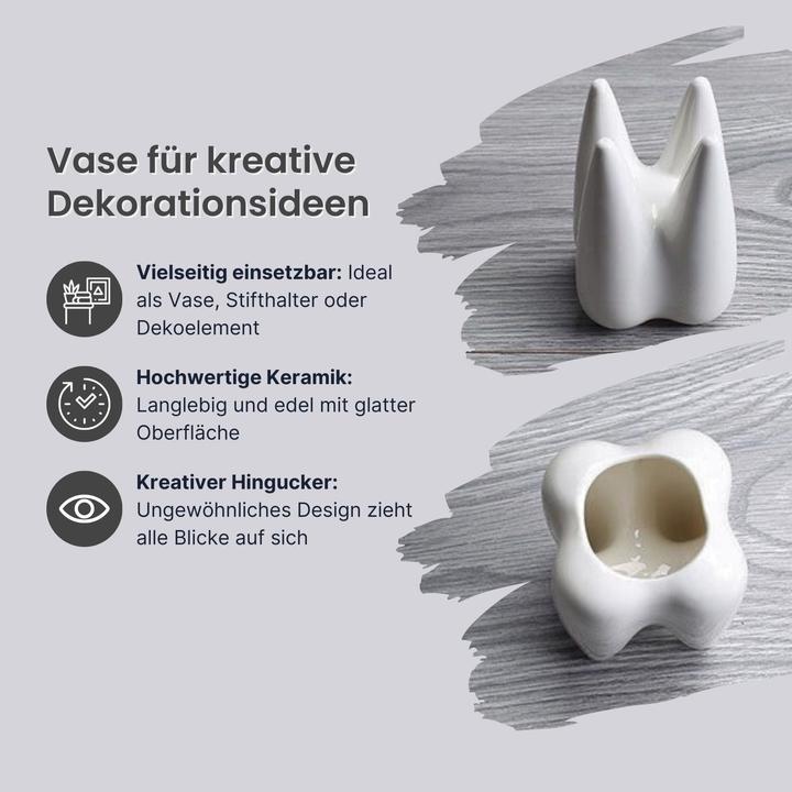 Produktbild Hermex Pflanzenvase Blumentopf Dekovase Stifthalter Keramikvase (1 x, 7 x 7 x 10 cm)