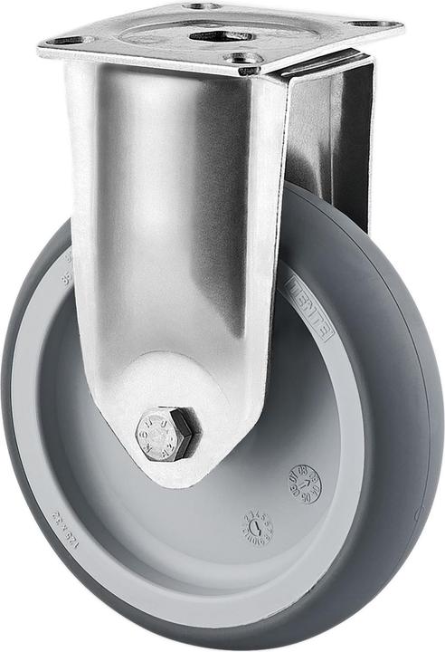 Produktbild Tente Agila Bockrolle mit Kunststoffrad ø 100 mm Industrierolle Edelstahl