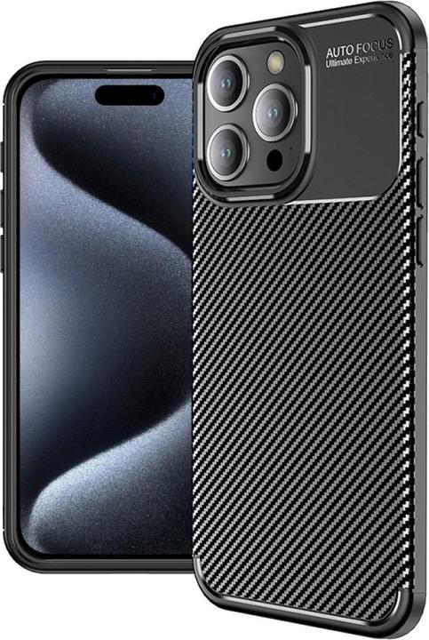 Actual product image Screenguard Apple iPhone 15 Pro Max Case Carbon Design TPU Case (Apple iPhone 15 Pro Max)