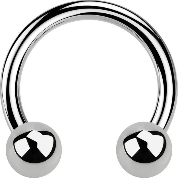 Produktbild Star Piercing Circular Barbell silber mit zwei Kugeln (ohne Messing, Titan G23)