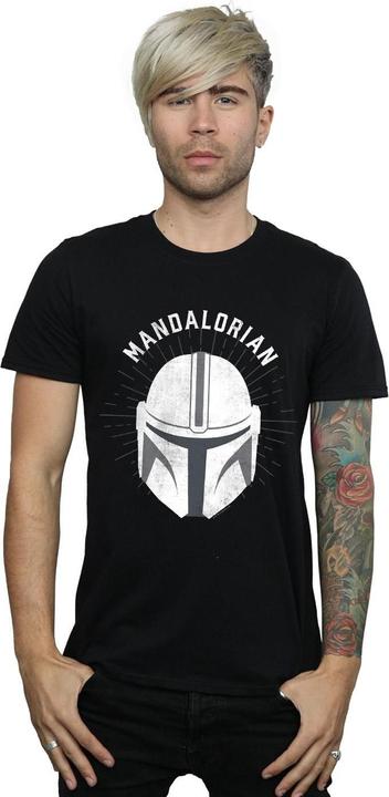 Actual product image Star Wars Mens The Mandalorian Helmet T-Shirt (4XL)