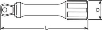 Actual product image Koken Wobble extension 1/4"