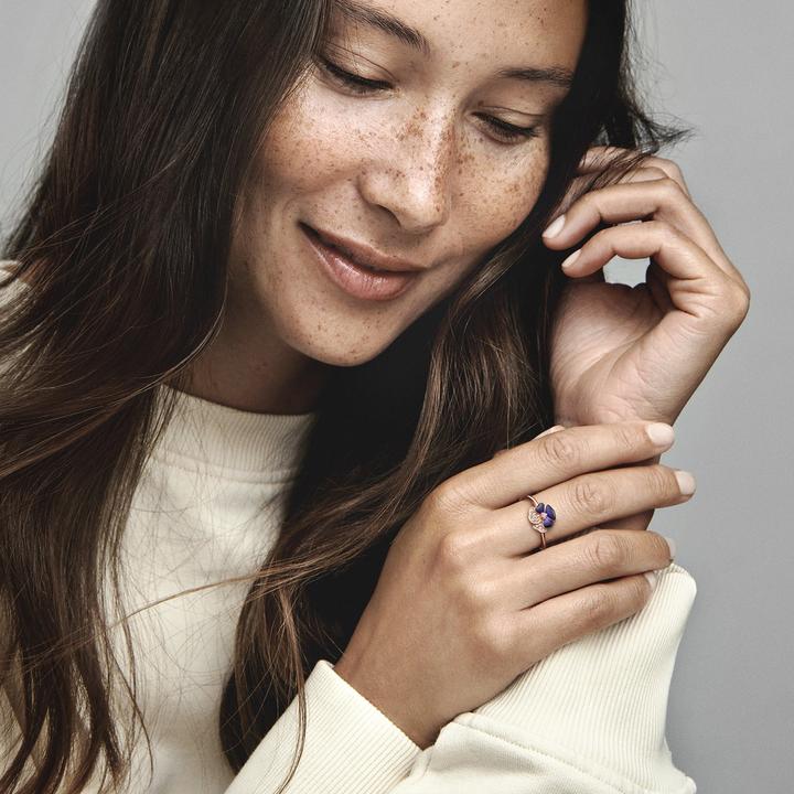 Produktbild Pandora Ring violettes Stiefmütterchen (52)