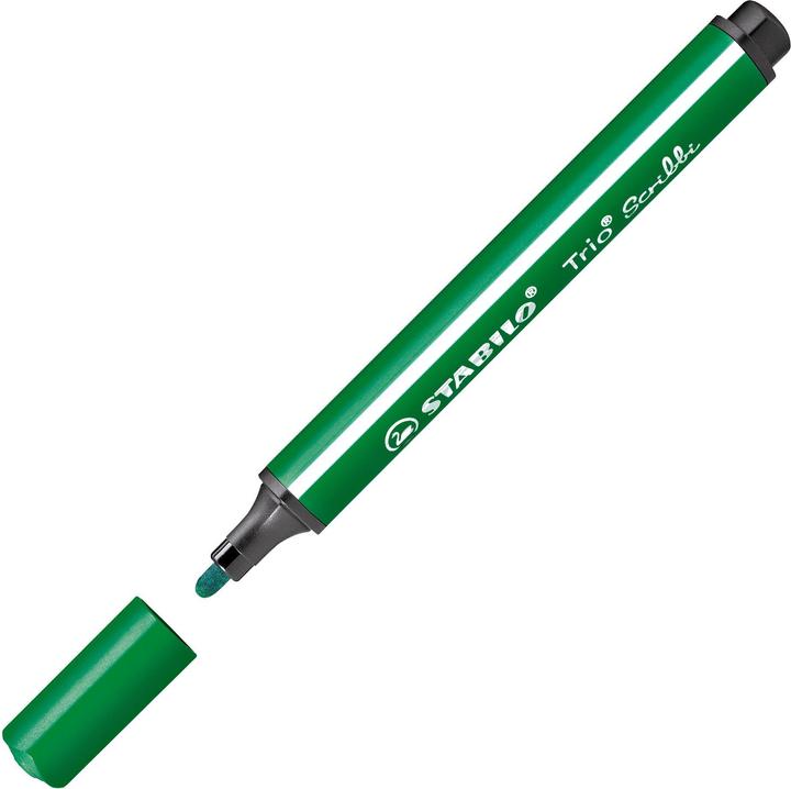 Actual product image STABILO Trio Scribbi Spring loaded triangular felt tip pen (Green, 1 x)