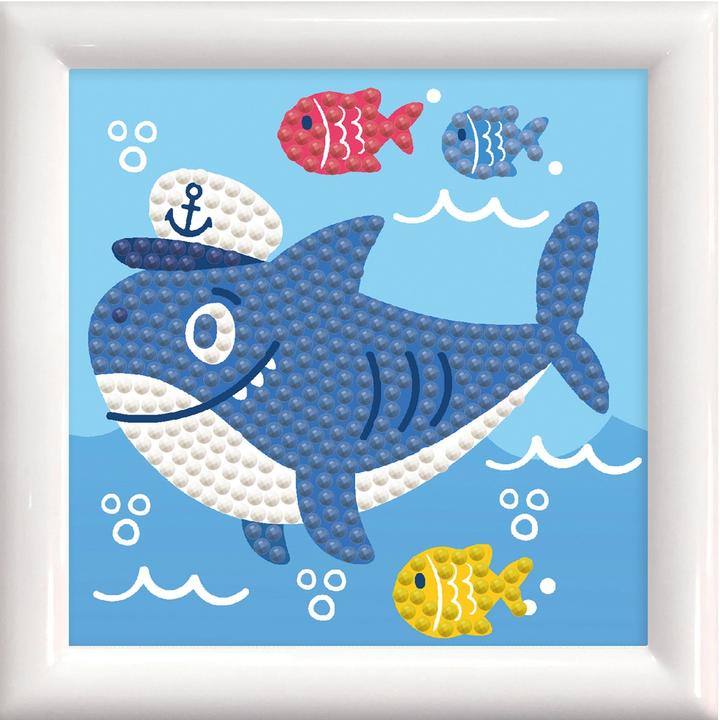 Produktbild Diamond Dotz Original Diamond Painting "Shark Ahoy!" 9,5 x 9,5 cm mit Bilderrahmen, 414 Diamant M