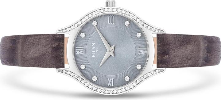 Actual product image Trilani Ladies Quartz Watch Real Leather Grey - 30496 (Analogue wristwatch, 26 mm)