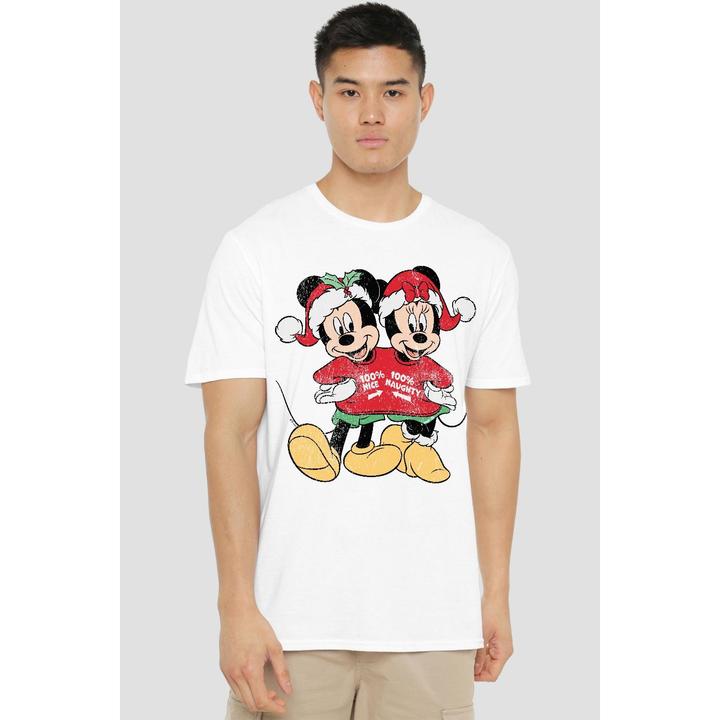 Actual product image Disney Mens Mickey & Minnie Mouse Christmas Sweater T-Shirt (XXL)
