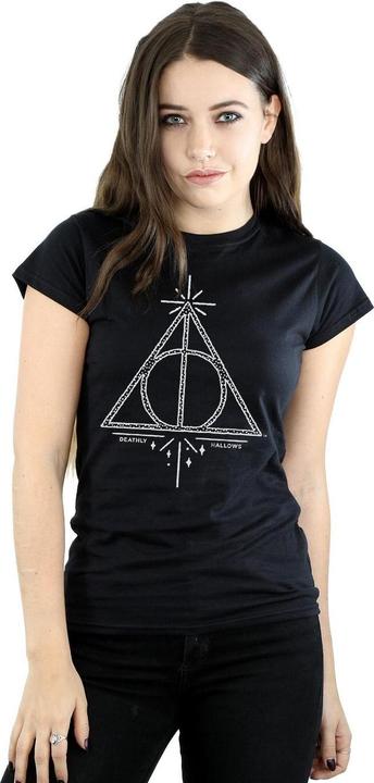 Actual product image Womens/Ladies Deathly Hallows Cotton T-Shirt (S)