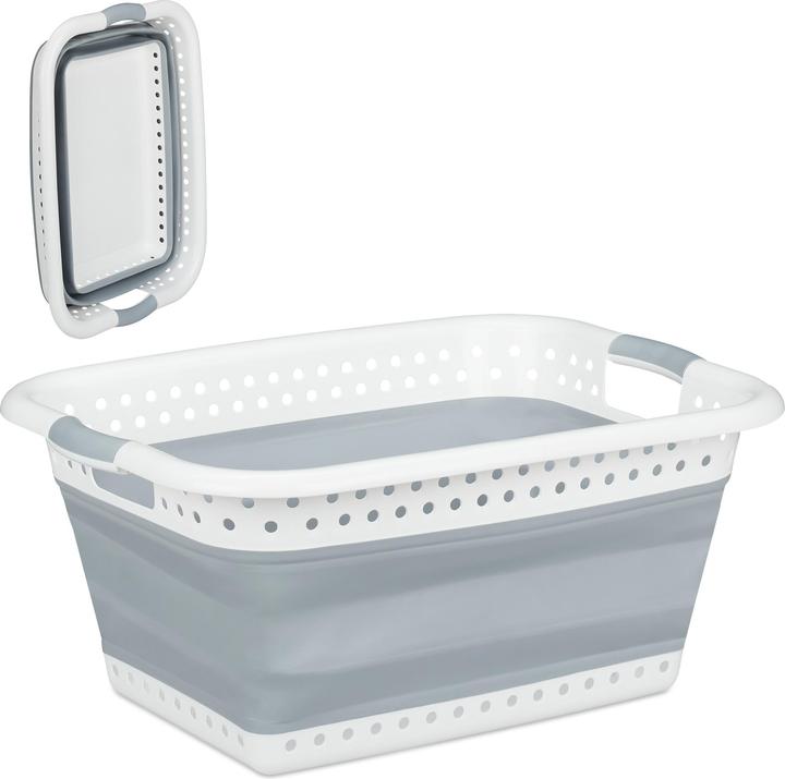 Actual product image Relaxdays Folding Laundry Hamper with Handles (50 l)