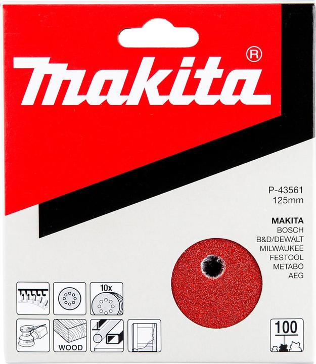 Image du produit Makita Papier de verre excentrique avec velcro (100)