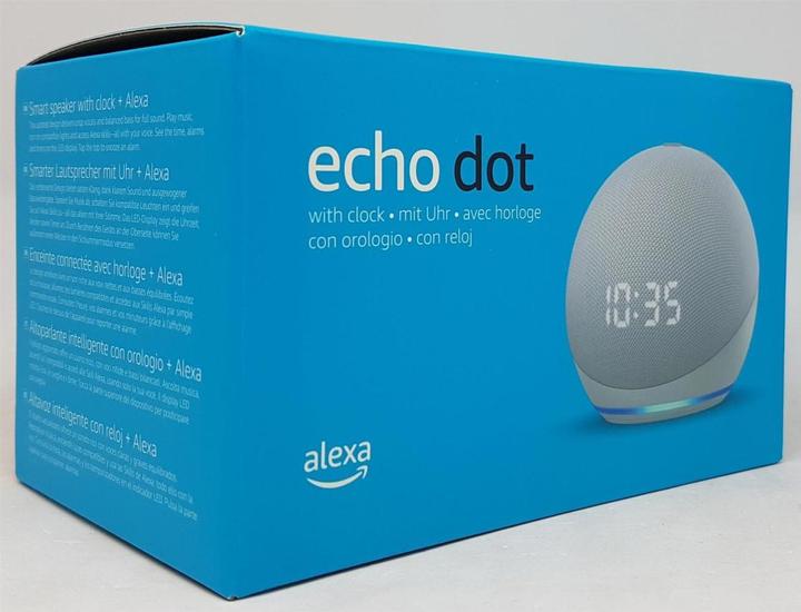 Actual product image Amazon Echo Dot (4th gen.) with clock (Amazon Alexa)