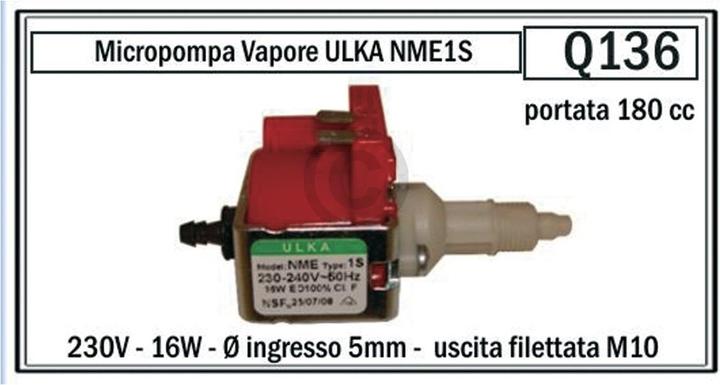Immagine prodotto Europart Pompa 16W 230V universale per macchina da caffè