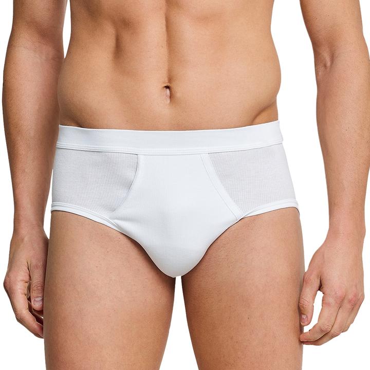Actual product image Schiesser Pack of 4 Cotton Essentials Double Rib Sports Briefs (L, pack of 4)