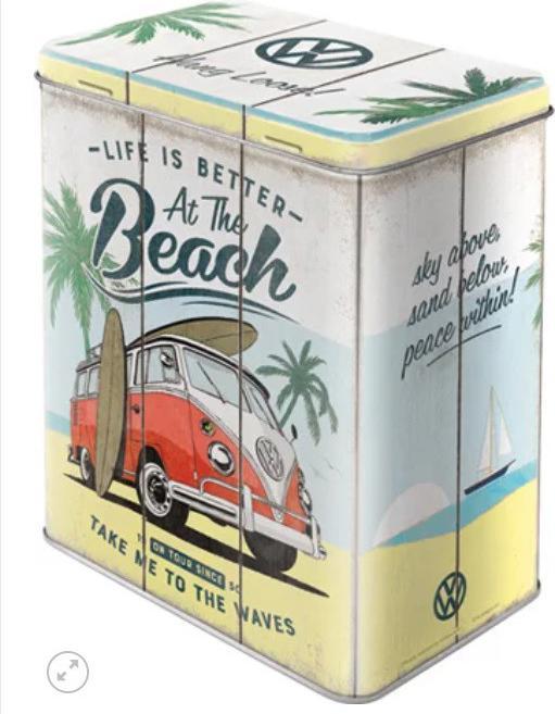 Actual product image Nostalgic-Art Merchandising Tin Box VW Bulli Beach 14x20x10