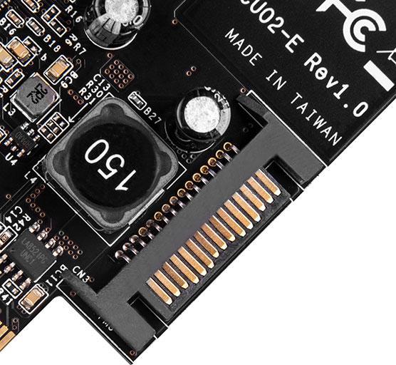 Actual product image Silverstone ECU02-E - USB adapter - PCIe 3.0 x2 low profile