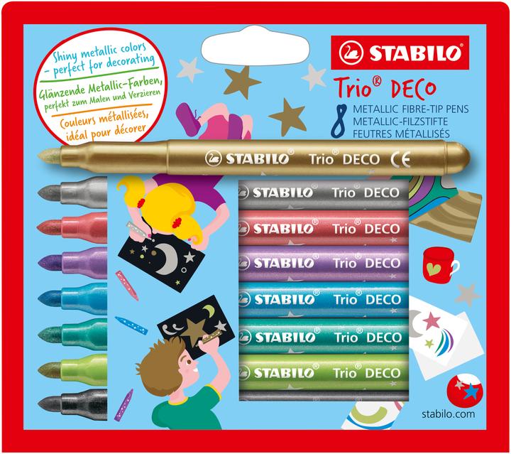 STABILO Trio DECO Metallic-Filzstift (Mehrfarbig, 8 x)
