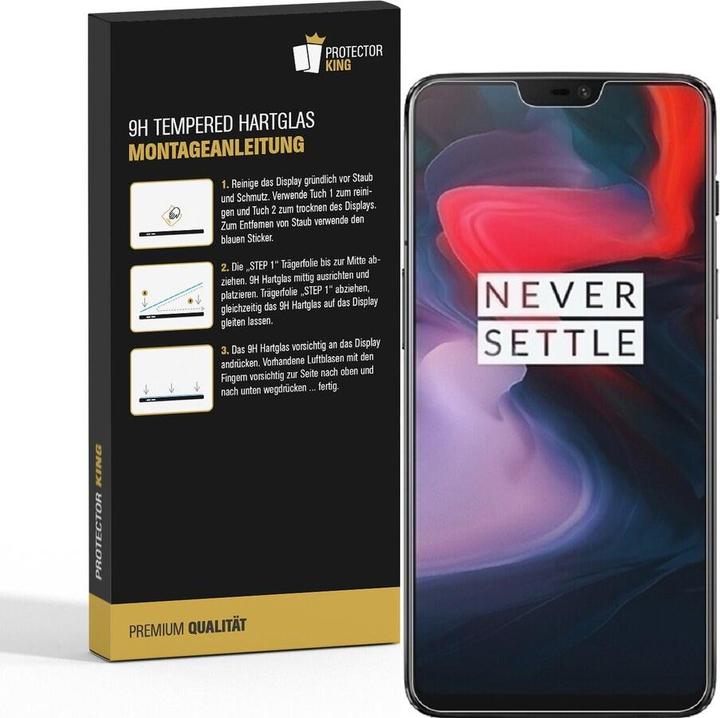 Produktbild Protectorking 1x 3D A++ echtes Tempered 9H Panzerhartglas KLAR (1 Stück, OnePlus 6)