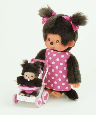Actual product image Monchhichi knuffelpop Moeder met buggy 20 cm (20 cm)