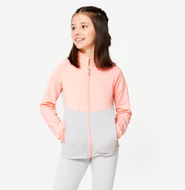 Image du produit Decathlon Veste de survêtement fille cintrée - rose/gris (12, 13, 14)