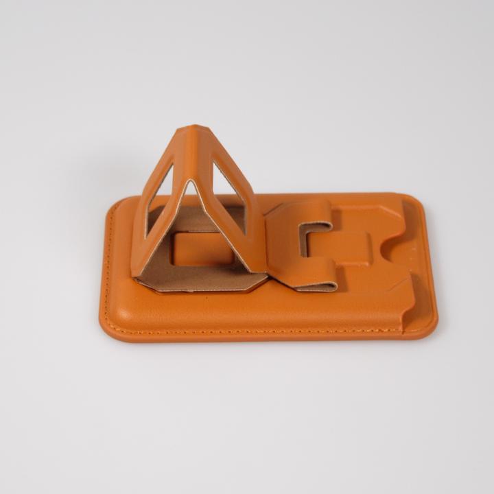 Actual product image PhoneLook Porte-cartes magnétique wallet MagSafe cuir végan avec aimant fort et support pliable intégré clair