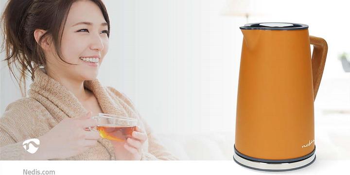 Produktbild Nedis Wasserkocher | 1.7 l | Soft-Touch | Orange | Um 360 Grad drehbar | Verdecktes Heizelement | St (1.70 l)