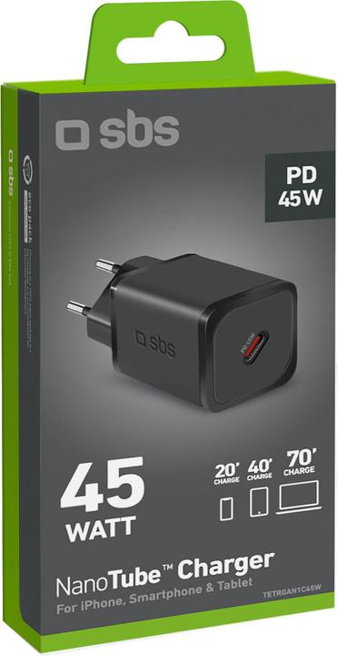 Actual product image SBS Charger GaN USB-C PD 45W black (45 W)