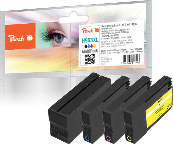 Image du produit Peach Spar Pack Tintenpatronen kompatibel zu HP No. 963XL