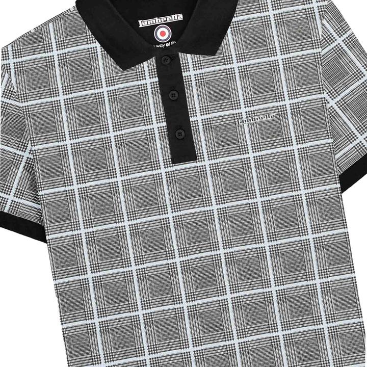 Actual product image Lambretta Mens Prince Of Wales Check Polo Shirt (XXL)