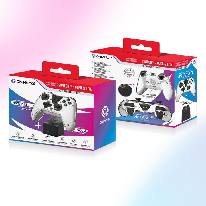 Actual product image Oniverse Nintendo Switch Astralite Controller Wireless Smoked White incl. Charging Station (Switch)