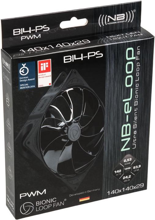 Image du produit Noiseblocker Ventilateur NB-eLoop B14-PS Black Edition - 140mm PWM (140 mm, 1 x)