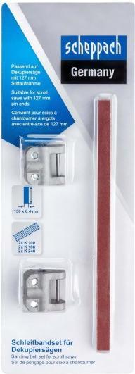 Immagine prodotto Scheppach Set di nastri abrasivi per seghe da traforo 2x K100, 2x K180 + 2x K240 - 127mm (fai da te)
