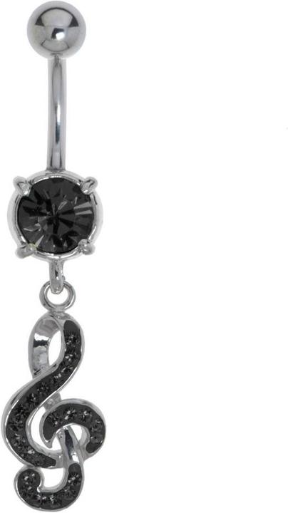 Bijouteria Bauchpiercing (Chirurgenstahl 316L, Messing rhodiniert, Kristall)