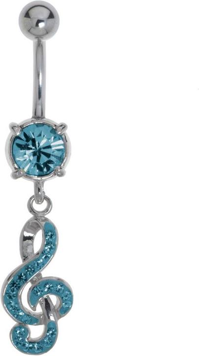 Bijouteria Bauchpiercing (Chirurgenstahl 316L, Messing rhodiniert, Kristall)